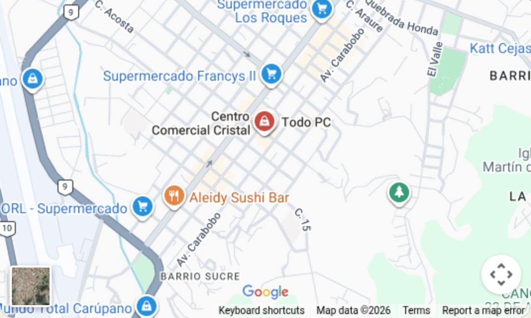 Mapa: Centro Comercial Cristal, Carúpano